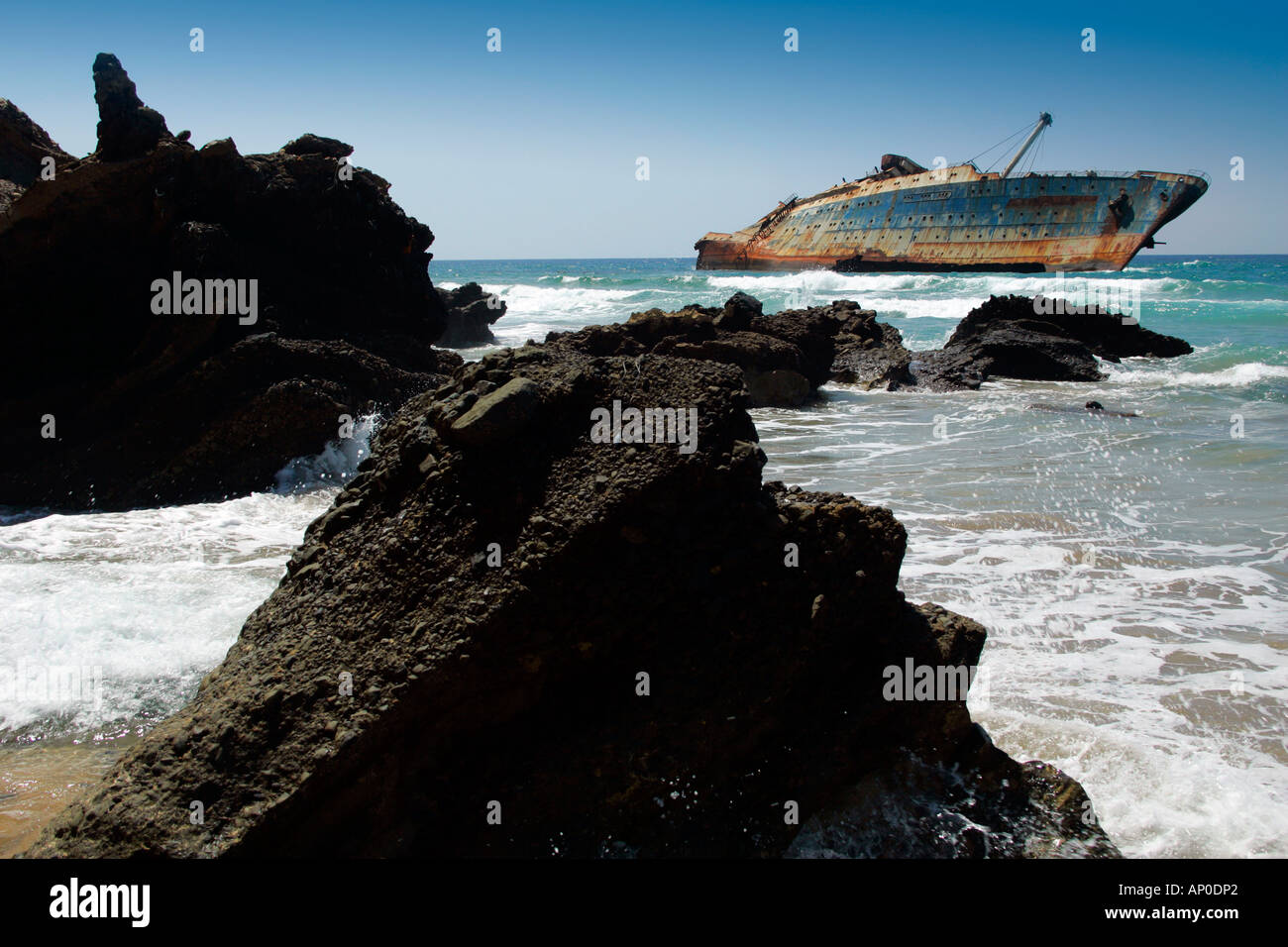 Schiffswrack der American Star Fuerteventura S.S. Stockfoto