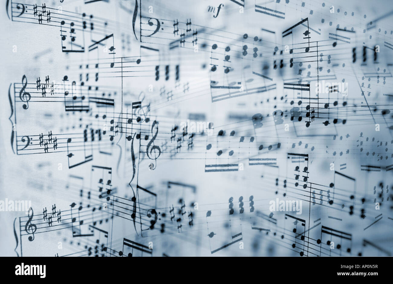 Fotosatz von Musiknoten Stockfoto