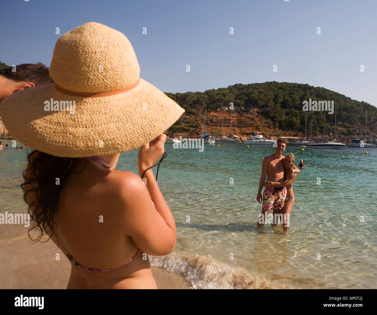 Cala Salada, Ibiza, Ibiza, Balearen, Spanien, Europa, EU Stockfoto