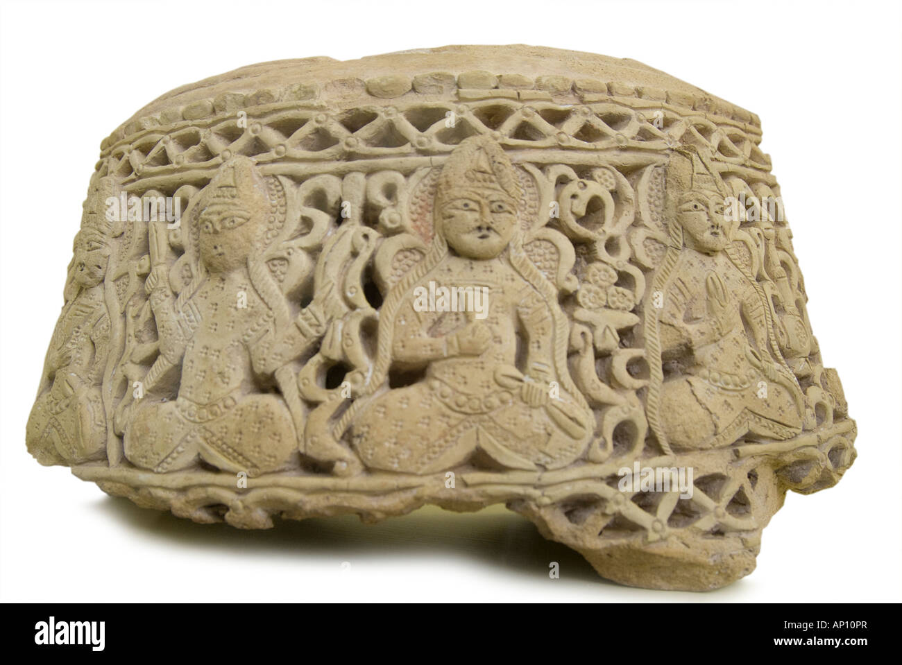Iran Steinskulptur Persien persische kleines Fragment sitzen Zahlen antike orientalische figurative stilisierte wertvolle teure seltene h Stockfoto