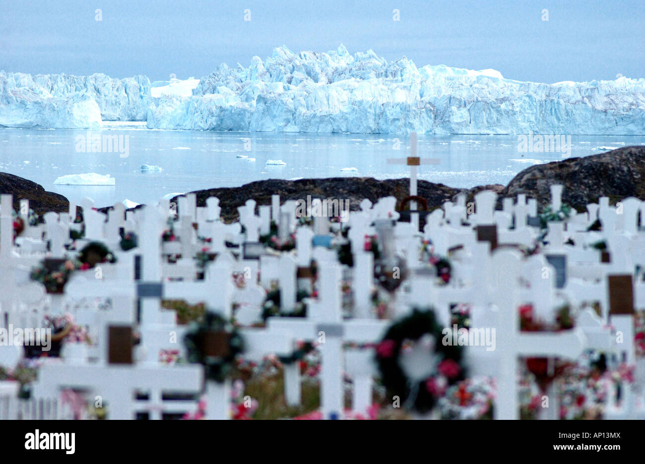 Friedhof, Ilulissat, Grönland Stockfoto
