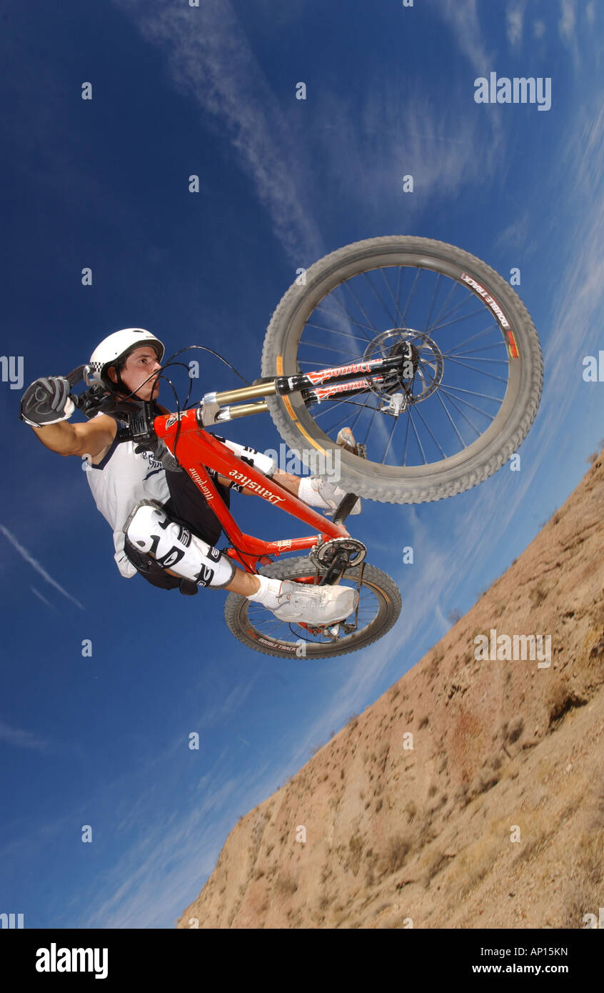 Mountainbiker, Bootleg Canyon, Bootleg Canyon, Nevada, USA Stockfoto