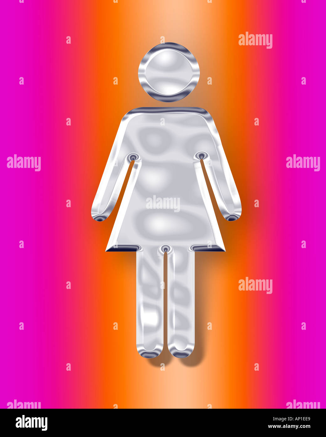 Frau-Symbol mit hellen Farben Stockfoto