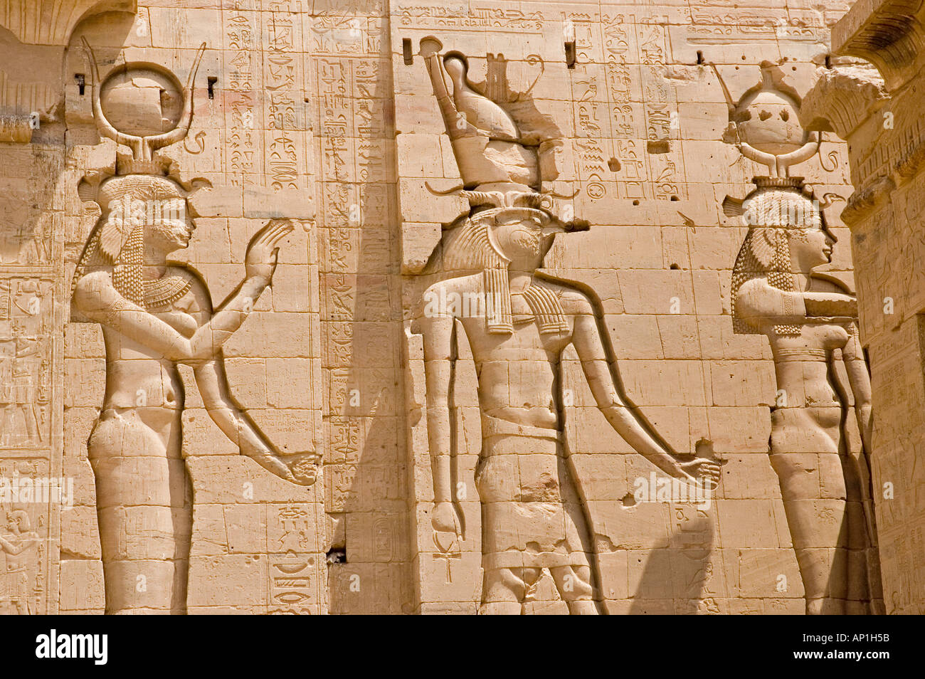 Tempel der Isis Philae Aglika Insel Fluss Nil Oberägypten Nahost DSC 4143 Stockfoto