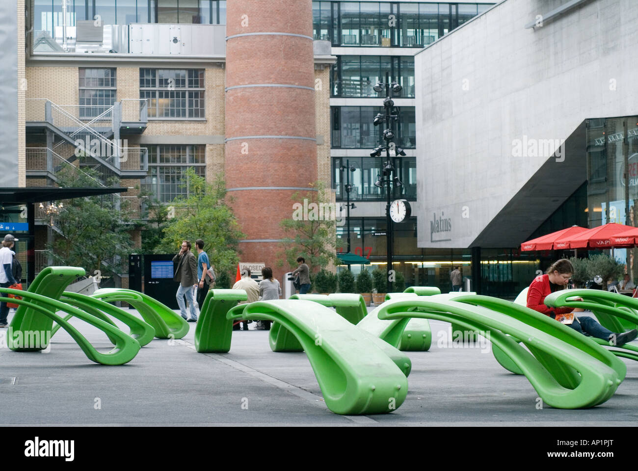 Kalander Platz im Einkaufszentrum "Sihl City" in Zürich. Stockfoto