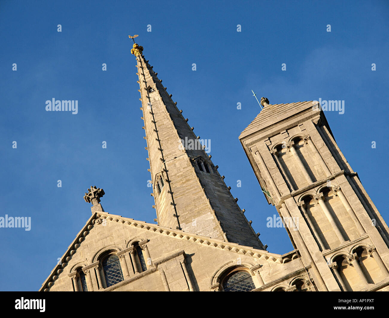 NORWICH CATHEDRAL UND SPIRE, NORFOLK ENGLAND UK Stockfoto