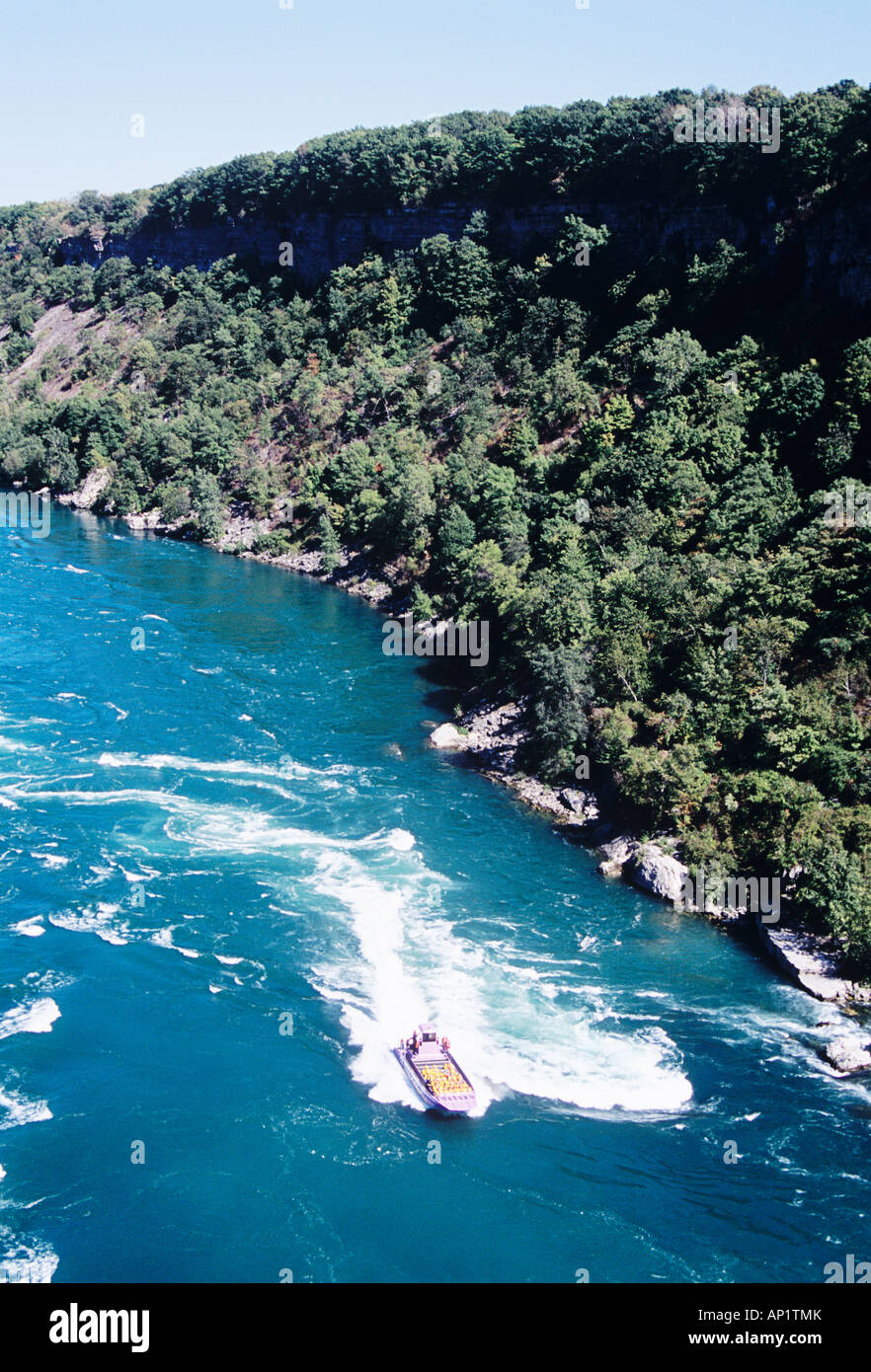 Whirlpool Jet Schnellboot am Niagara River flussabwärts von Niagara Falls, Ontario, Kanada Stockfoto