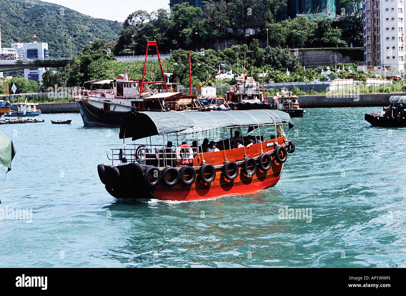 Sampan in Aberdeen Harbour, Aberdeen, Hong Kong, China Stockfoto