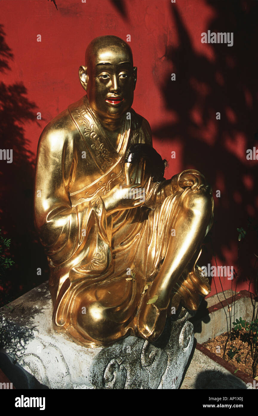 Statue, 10.000 Buddhas Kloster, Sha Zinn, neue Gebiete, Hong Kong, China Stockfoto