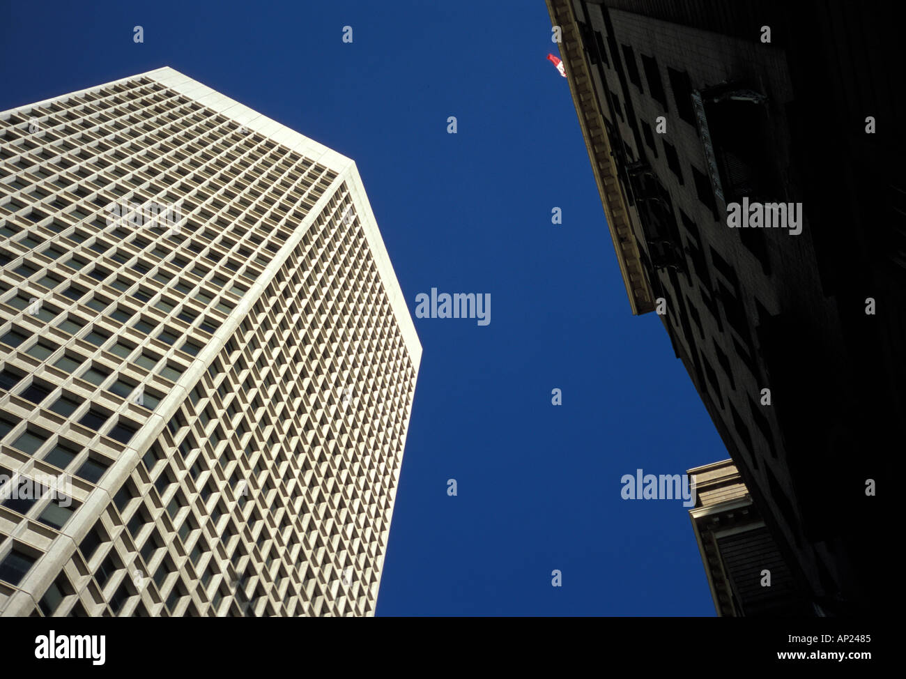 Calgary Alberta Kanada gerade nach oben Blick auf Hochhäuser Stockfoto