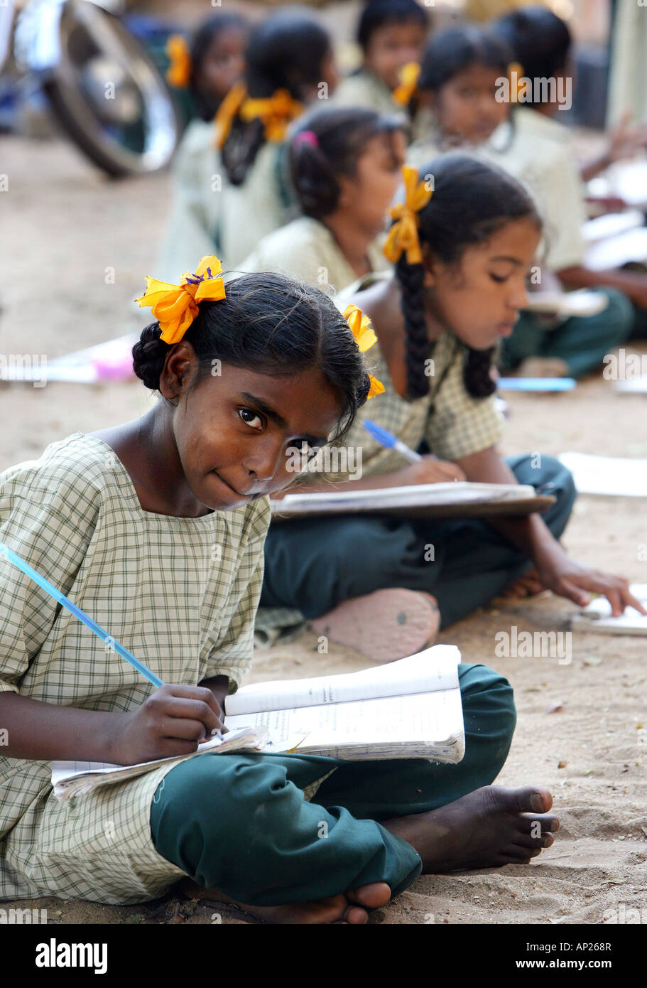 Indien, Kumbakonam: Test im Hof einer katholischen Schule in Kumbakonam Stockfoto