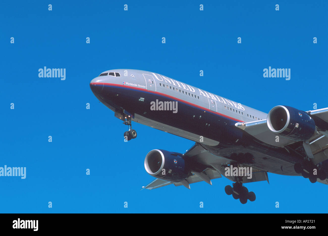 United Airlines Boeing 767 im Flug Stockfoto