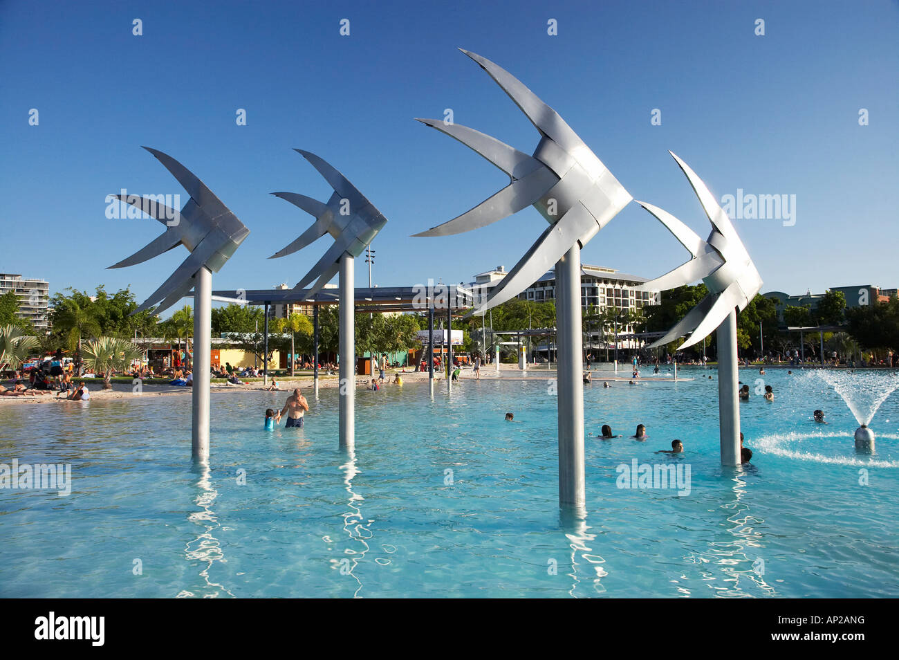 Cairns Esplanade Lagoon Cairns North Queensland Australien Stockfoto