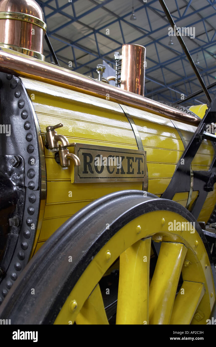 George Stephenson Rakete Lokomotive im York National Railway museum Stockfoto