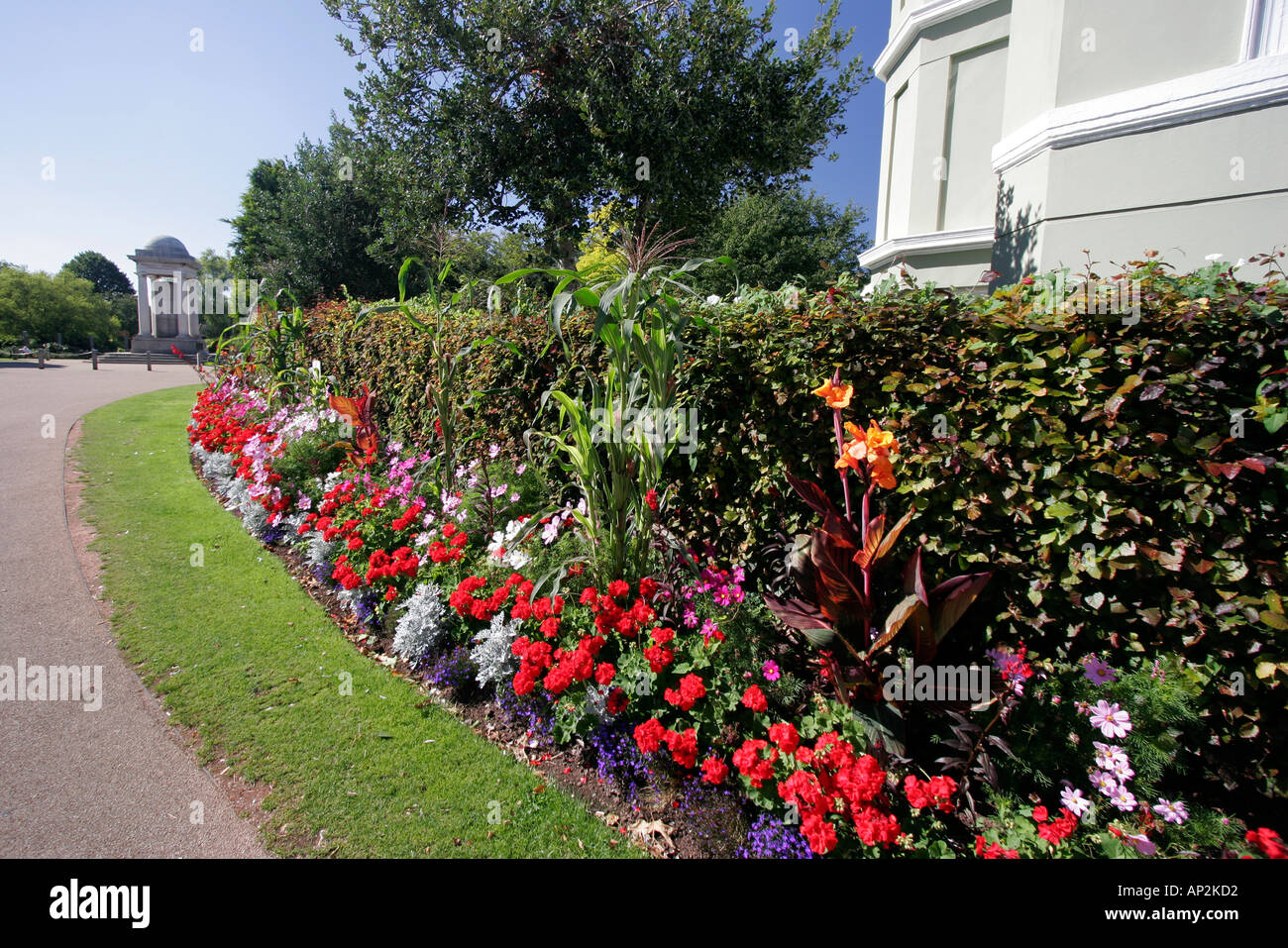 Blumenbeete in Vivary Park Taunton Stockfoto