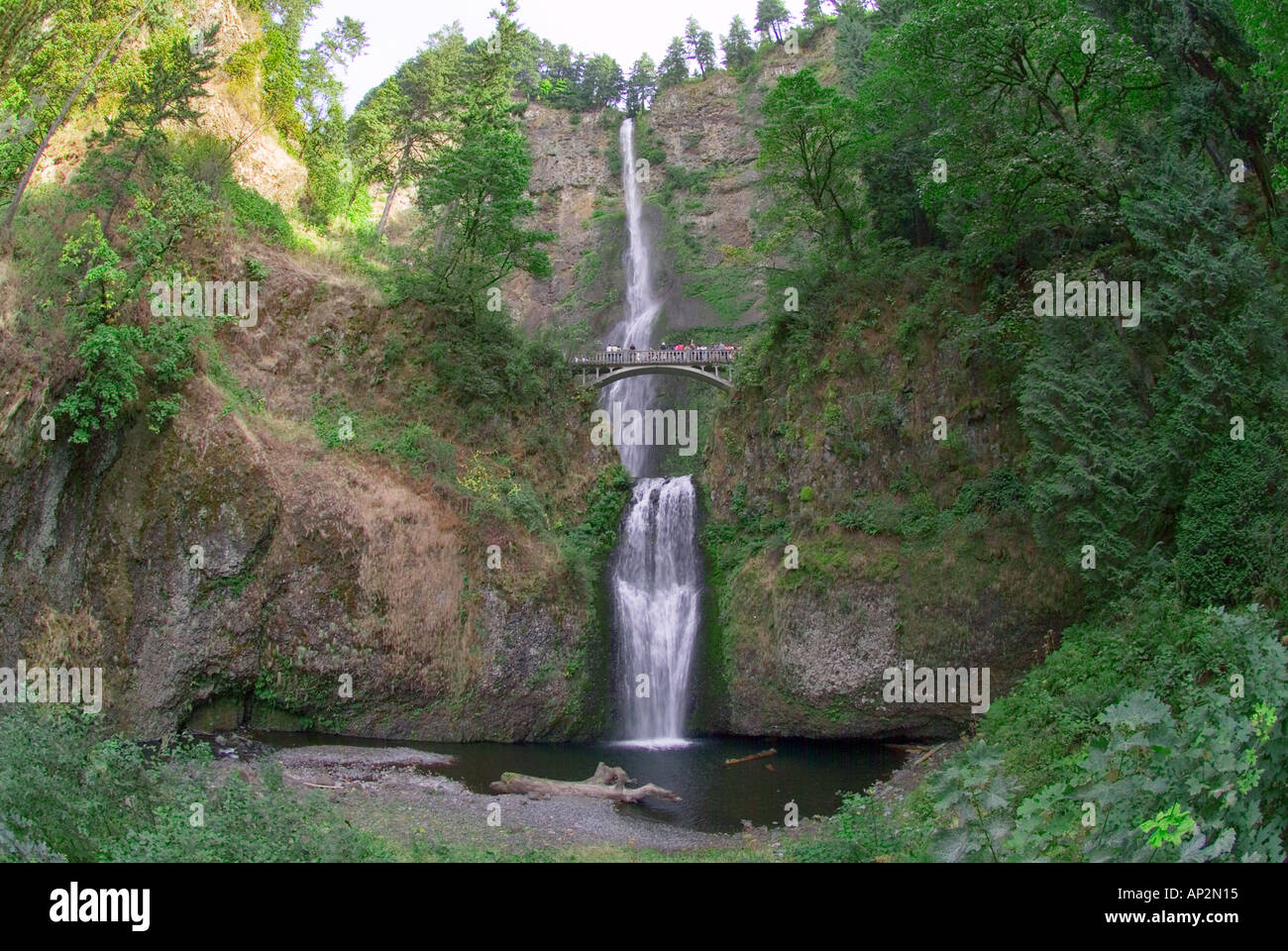 Multnomah Falls Oregon Historic Columbia River Scenic Highway Korridor Byway hwy 30 OR Wasserfälle Stockfoto