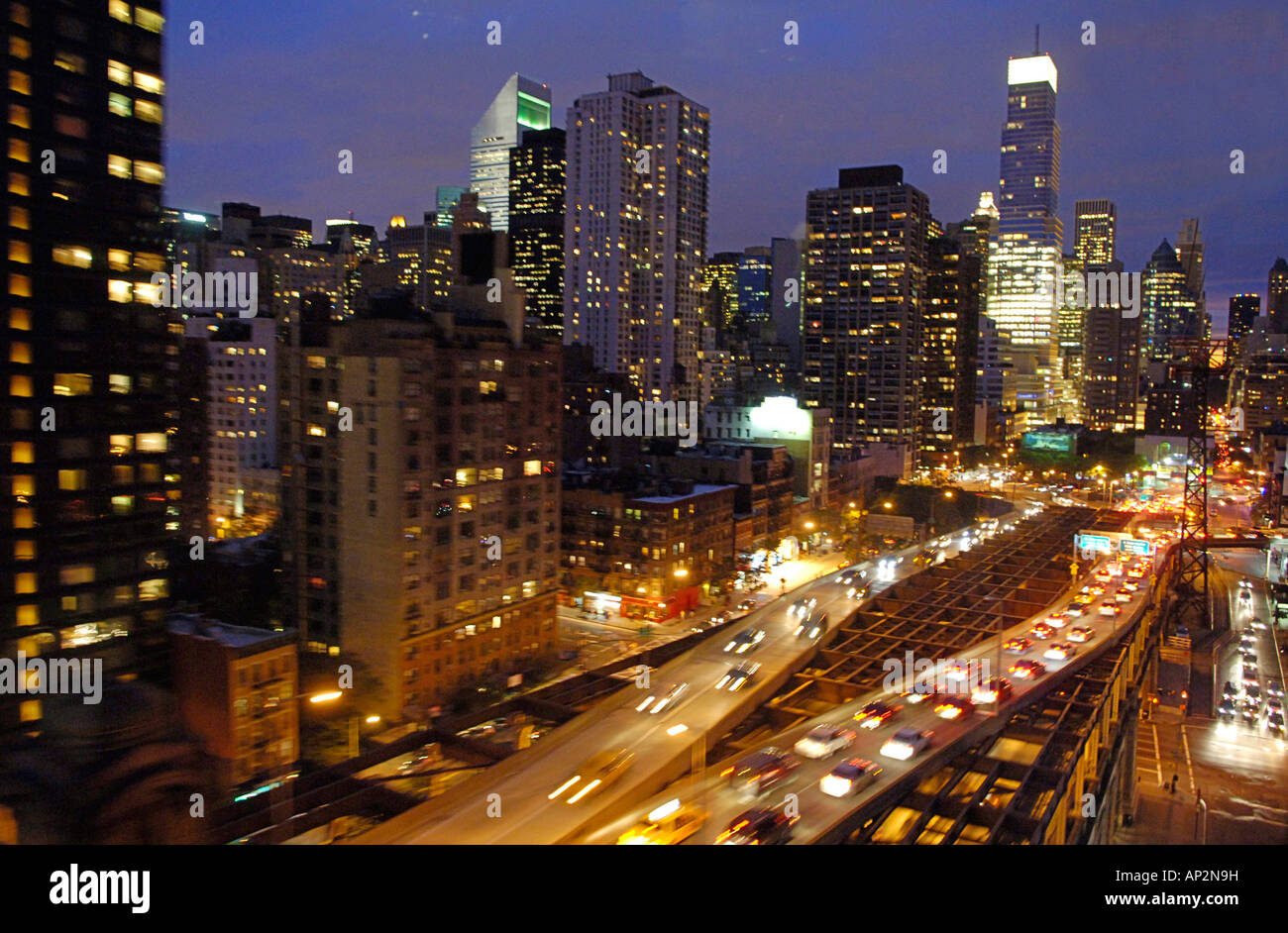 New York City bei Nacht, New York City, New York, USA Stockfoto