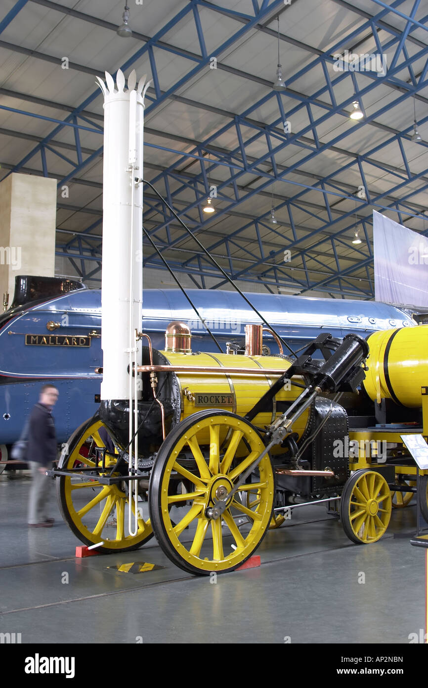 George Stephensons Rakete Lokomotive im York National Railway museum Stockfoto