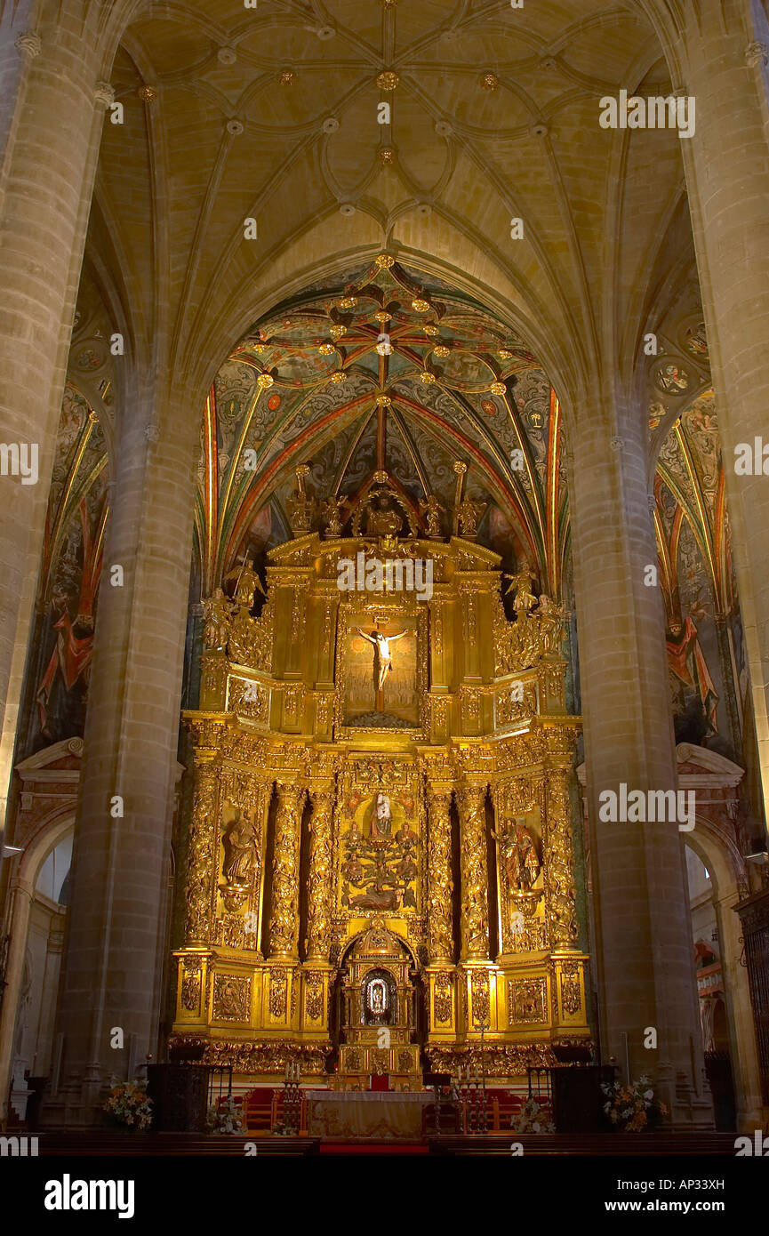 Im Inneren der Altarraum, Gewölbe der Kathedrale, Concatedral Santa María de Redonda, Camino de Santiago, Logroño, La Rioja, Spanien Stockfoto