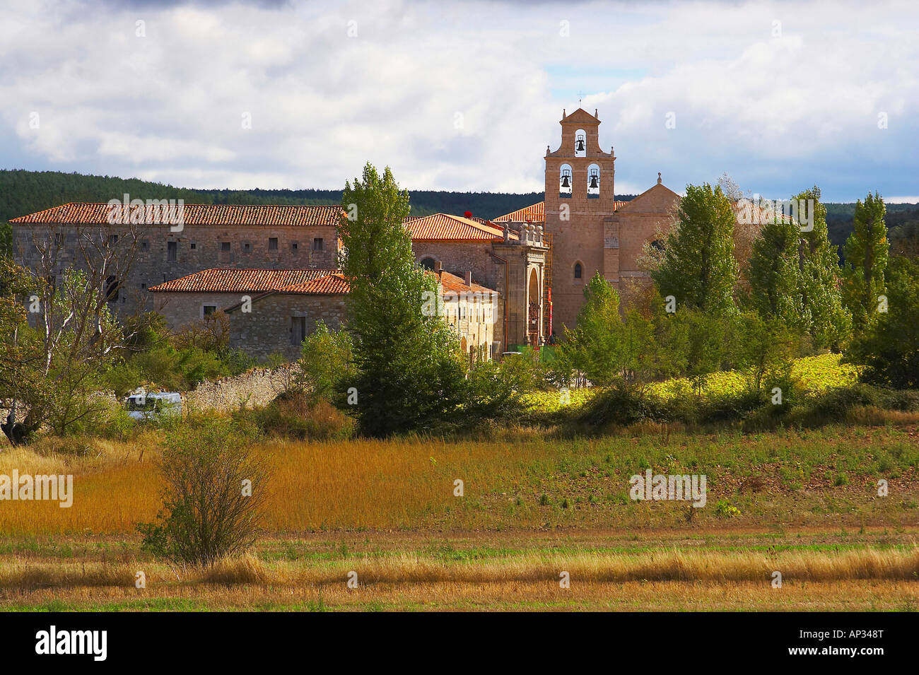 Kloster von San Juan de Ortega, Montes de Oca, Castilla Leon, Spanien Stockfoto