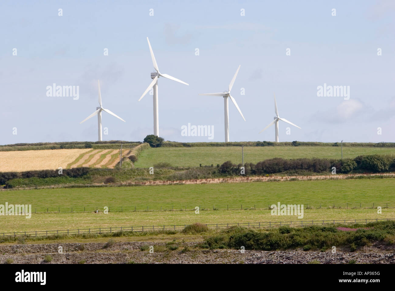 Windpark in der Nähe von Delabole North Cornwall Stockfoto