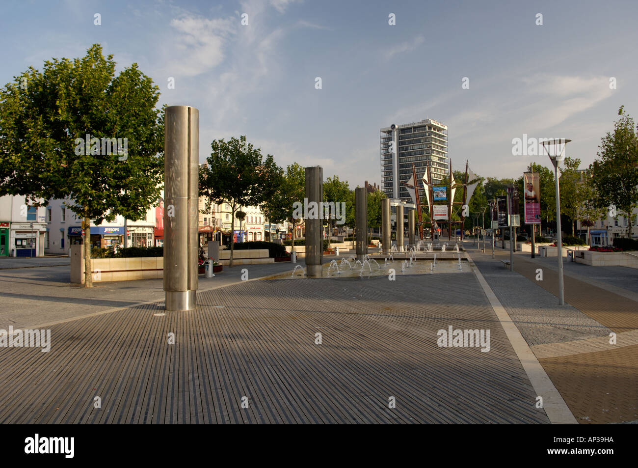Bristol City Centre in den frühen Morgenstunden. Stockfoto