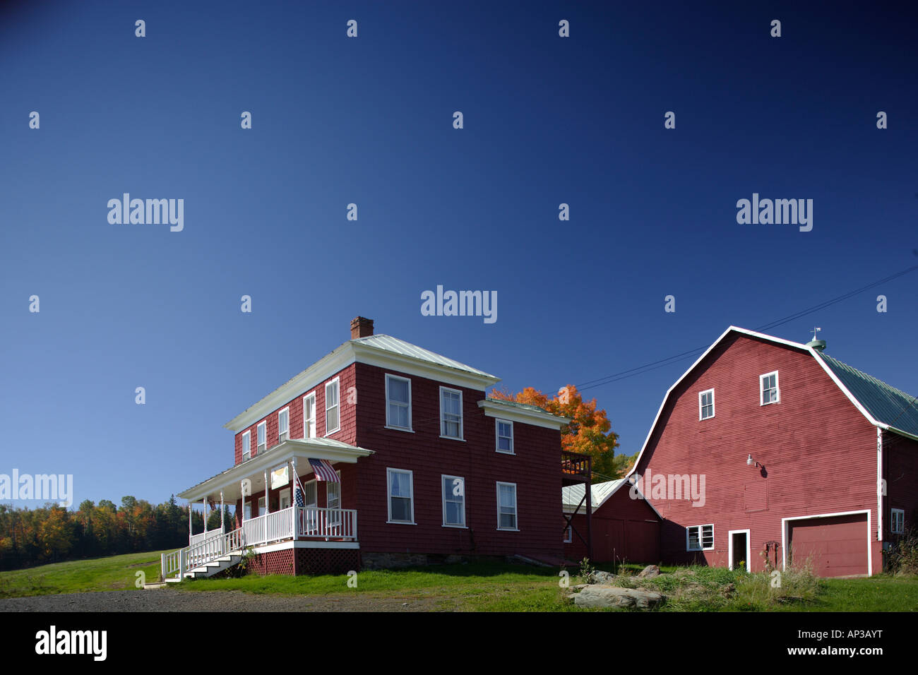 Bauernhof in Rangeley, Maine, USA Stockfoto