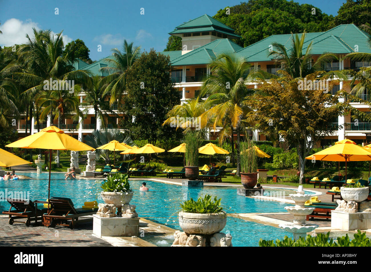 Poolbereich, Angsana Resort Bintan Island, Indonesien Stockfoto