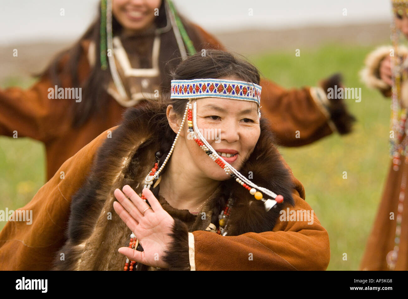 Korjaken Ureinwohner Ossora Dorf von Kamtschatka, Russland Stockfoto