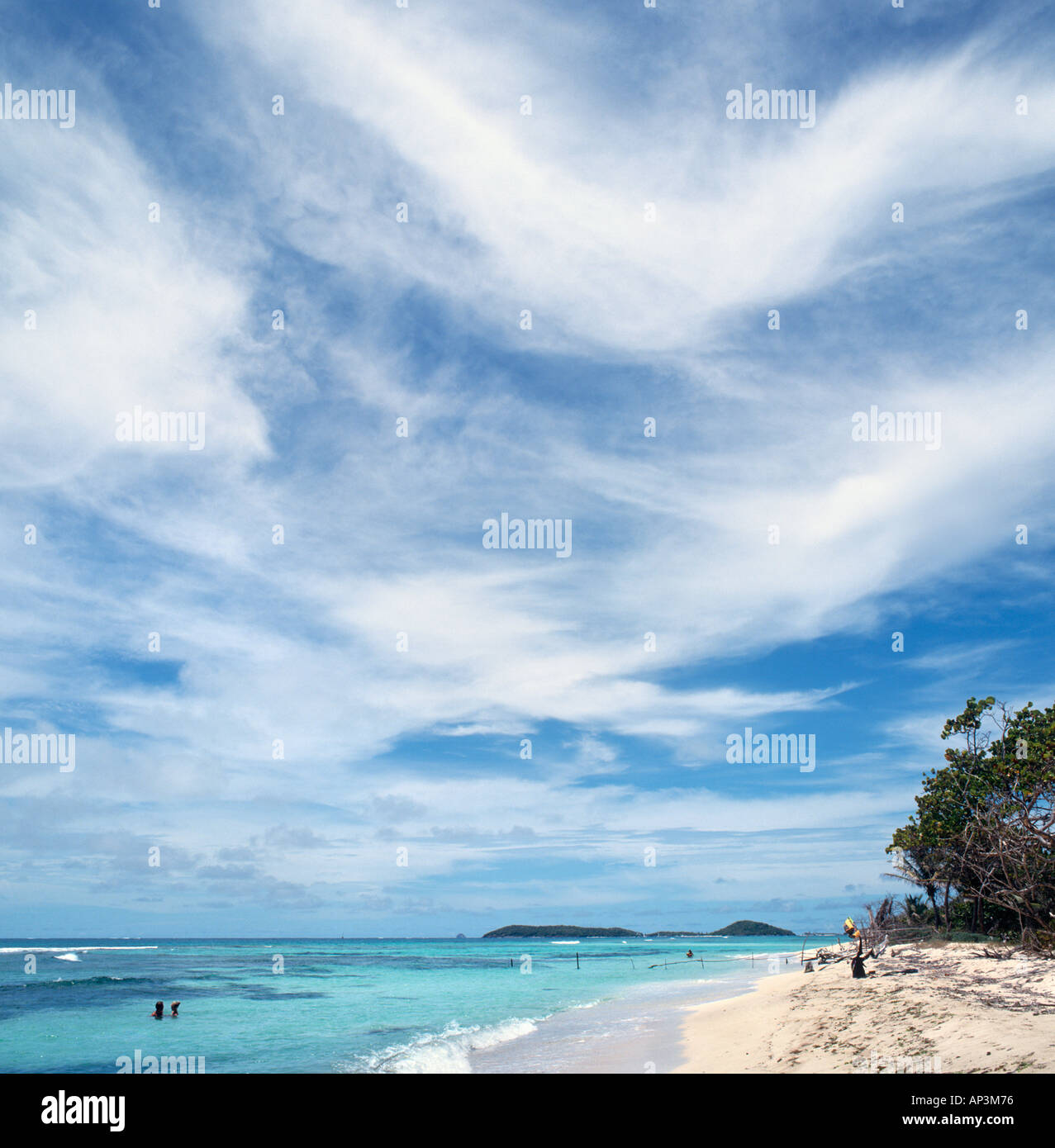 Ruhiger Strand, Saltwhistle Bay, Mayreau, The Grenadines, West Indies, Karibik Stockfoto