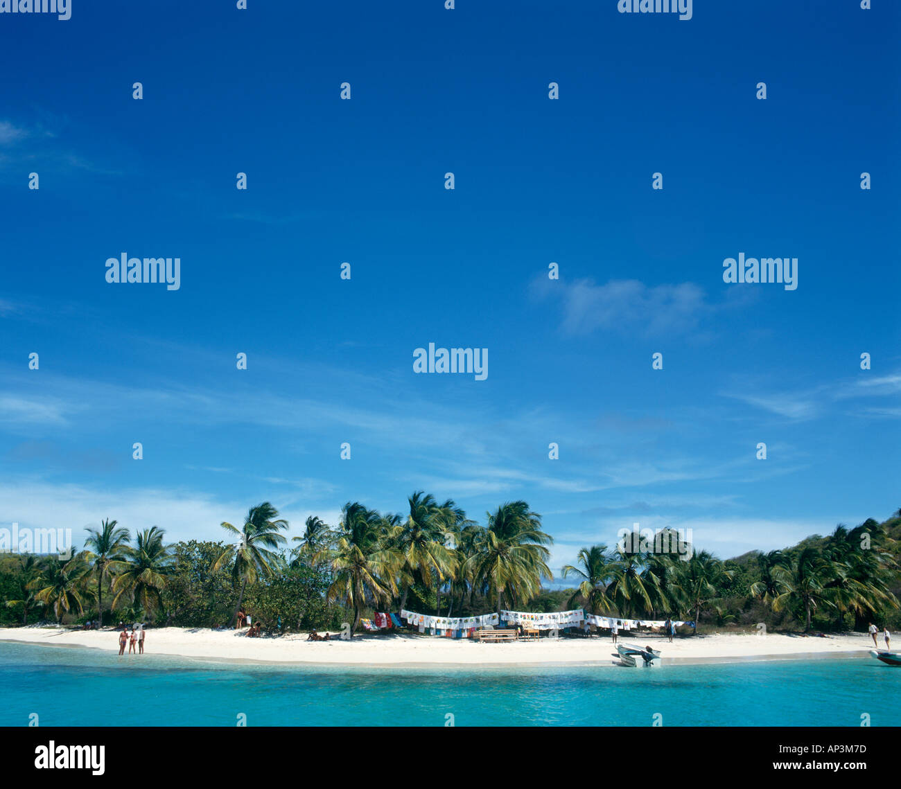 Blick in Richtung Strand von Deck Boot, Saltwhistle Bay Mayreau, die Grenadinen, Karibik, Caribbean Stockfoto