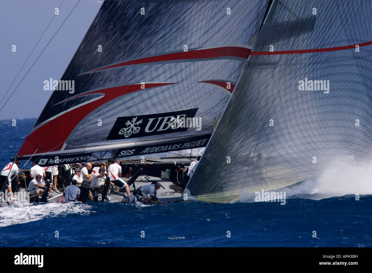 Team Alinghi in Aktion Stockfotografie Alamy