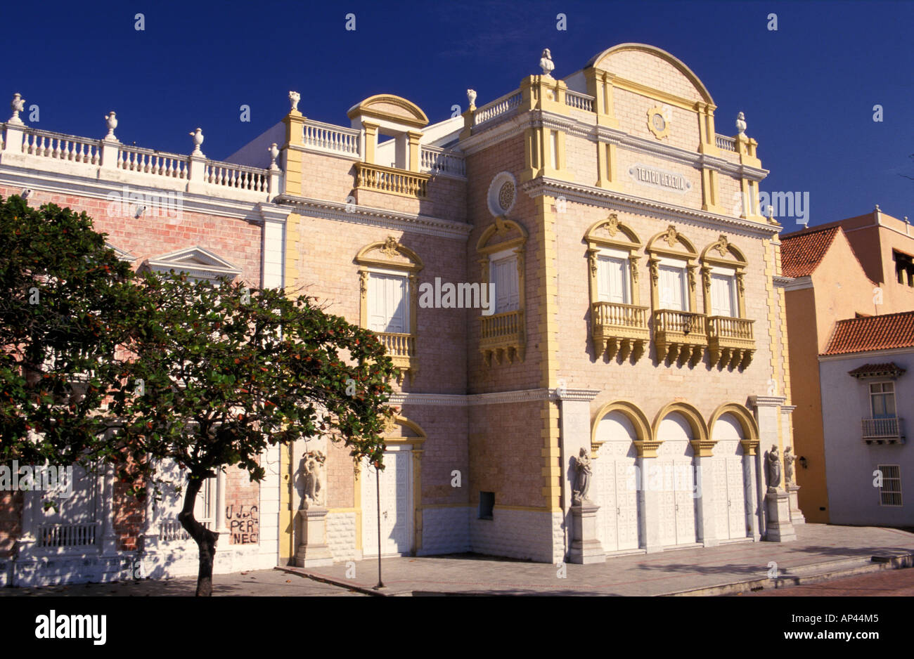 Kolumbien, Cartagena de Indias, Heredia Theater. Stockfoto