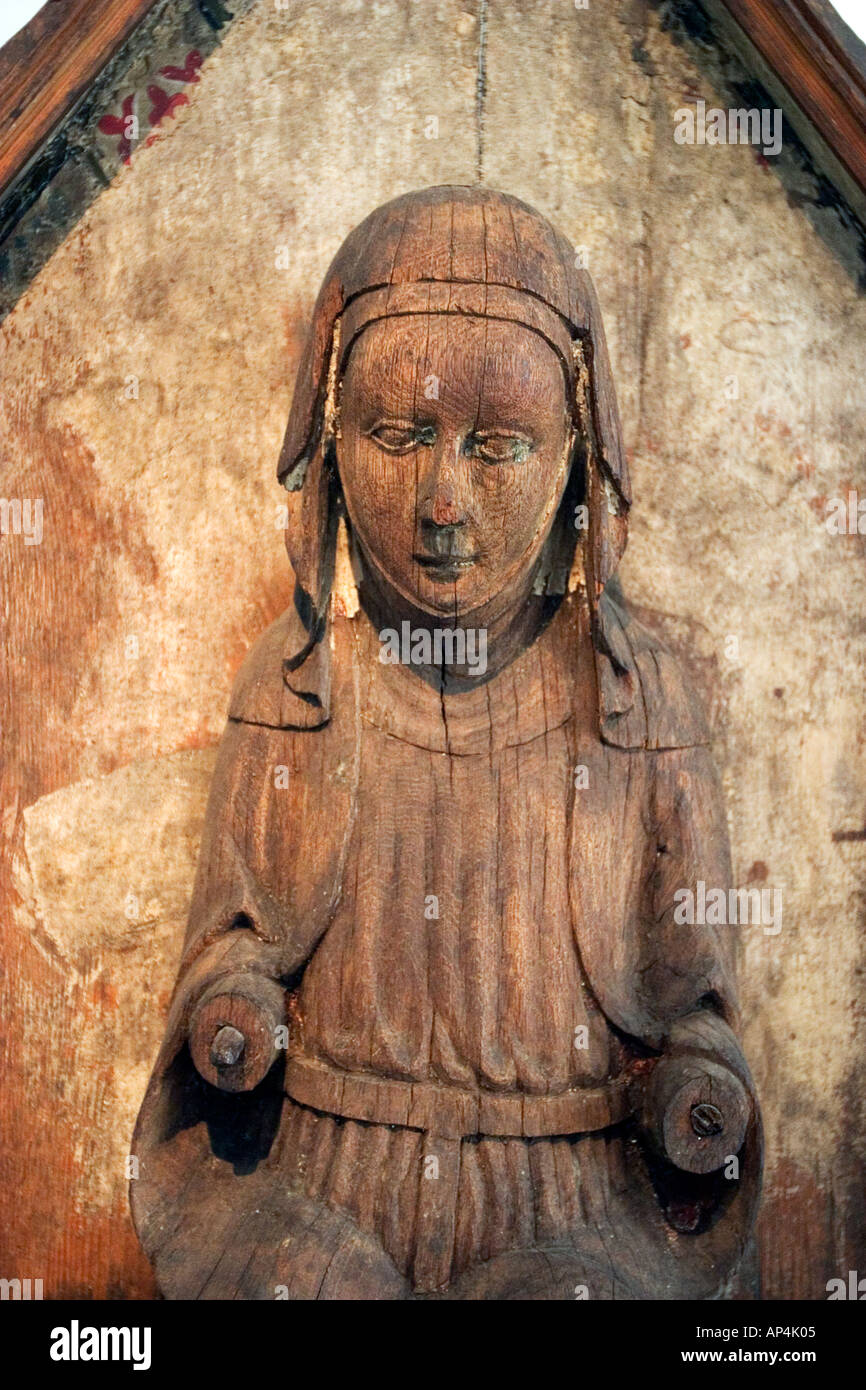 Skulptur aus Holz des Heiligen Sankt Birgitta von Vadstena Kloster in Schweden die Skulptur ursprünglich von Länna Kirche 1 Stockfoto