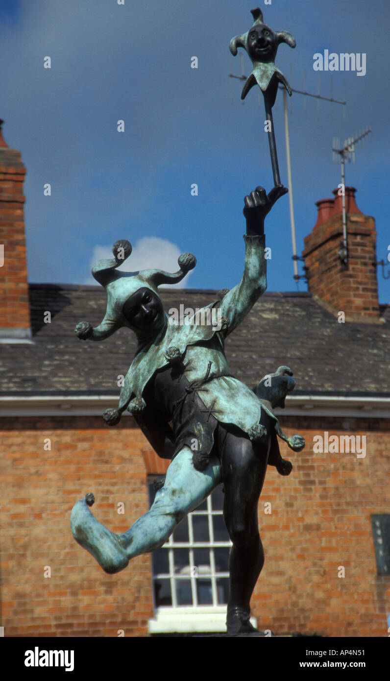 Statue von Harlequin, Stratford-upon-Avon, Warwickshire, England Stockfoto