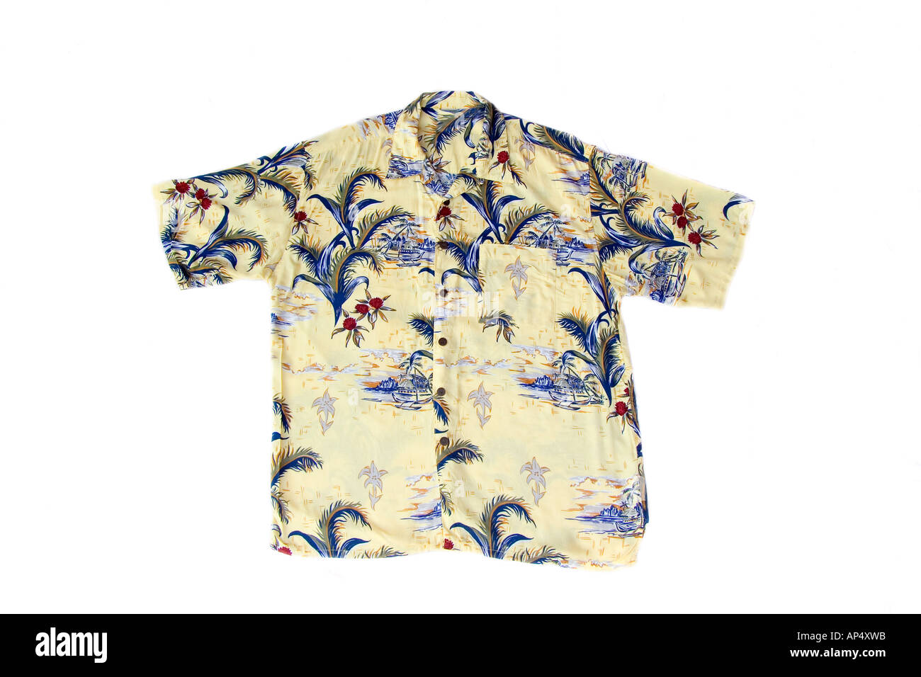 Ein Hawaii Aloha Hemd Auf Einem Weissen Hintergrund Hawaii Stockfotografie Alamy