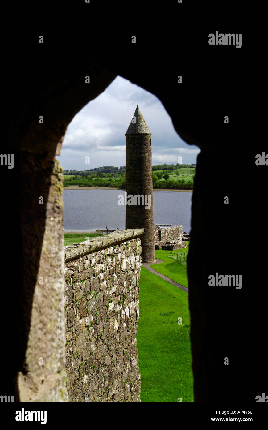 Devenish klösterliche Website, unteren Lough Erne, Grafschaft Fermanagh, Nordirland Stockfoto