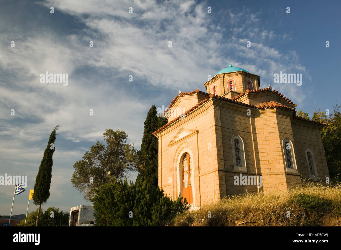 Griechenland, nordöstlichen Ägäischen Inseln, SAMOS, Mitilini: Agios Triados Kloster / Kapelle Stockfoto