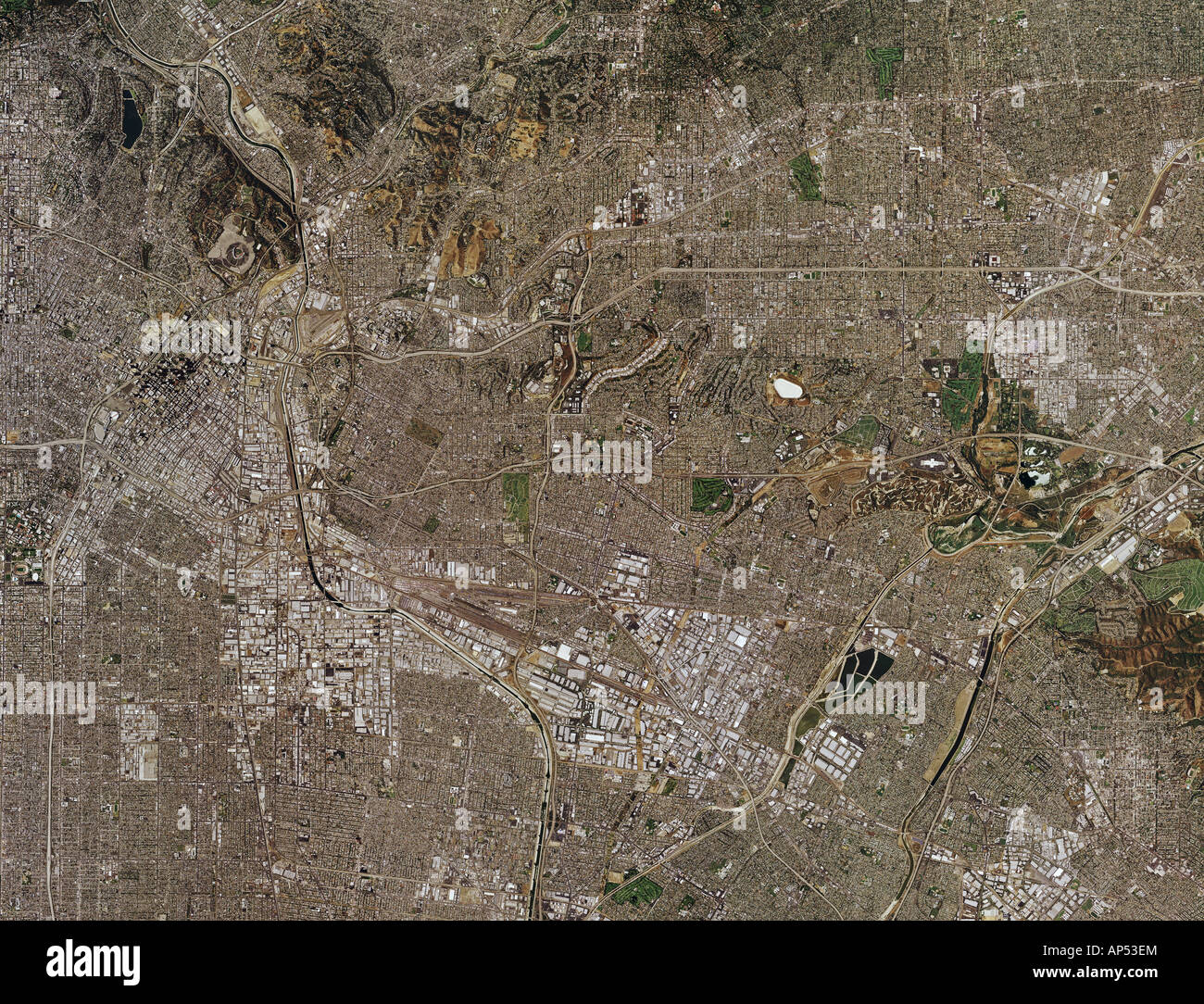 Luftbildkarte Blick über Los Angeles Kalifornien Stockfoto