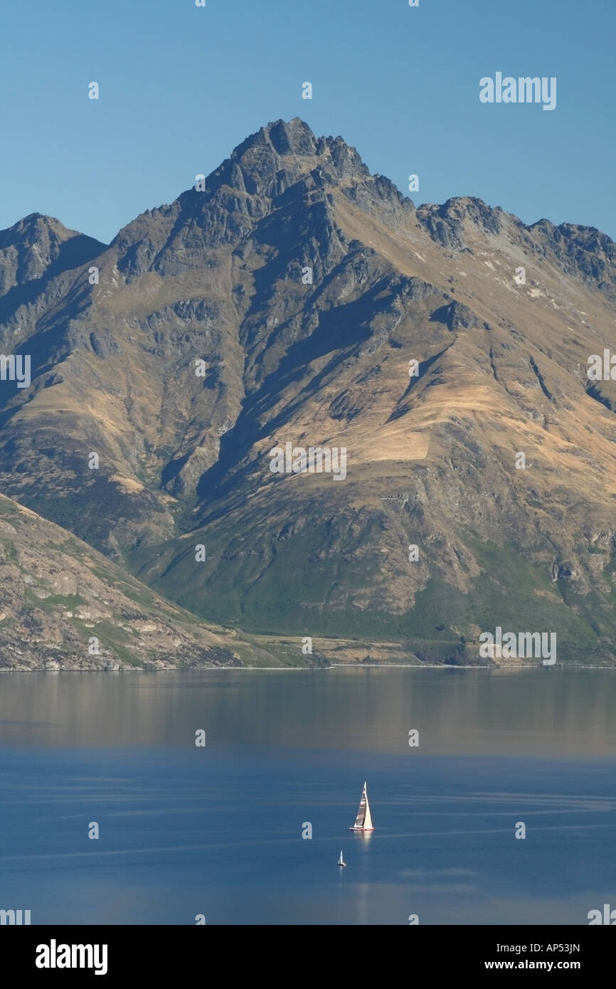 Lake Wakatipu vor Walter Peak, Queenstown, Neuseeland Stockfoto