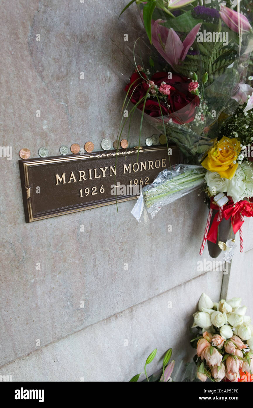 USA, California, Los Angeles, Westwood: Westwood Memorial Park, Grab von Marilyn Monroe, Schauspielerin Stockfoto
