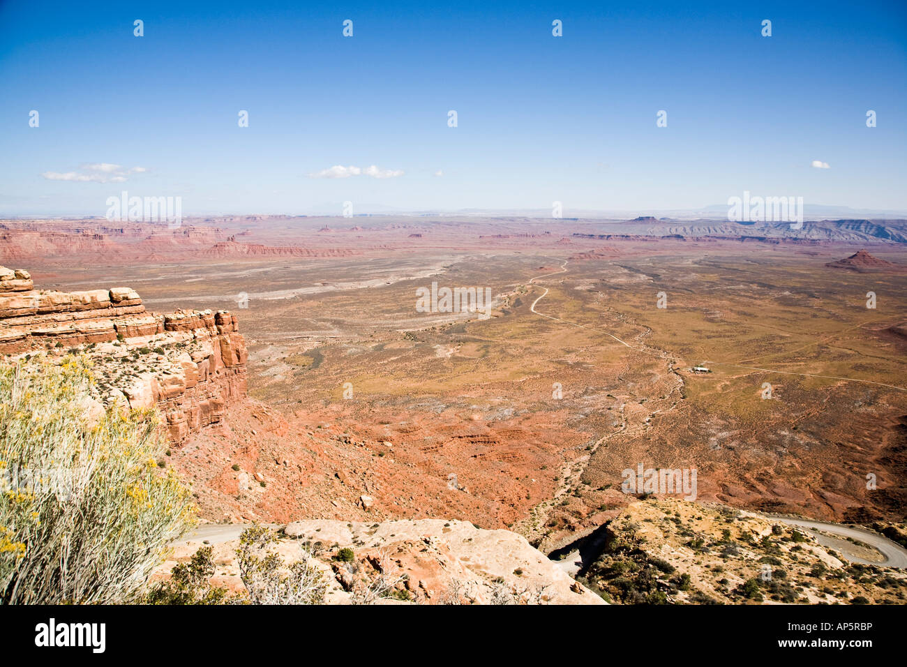 Tolle Aussicht von Moki Dugway ins Tal der Götter in Utah, USA Stockfoto