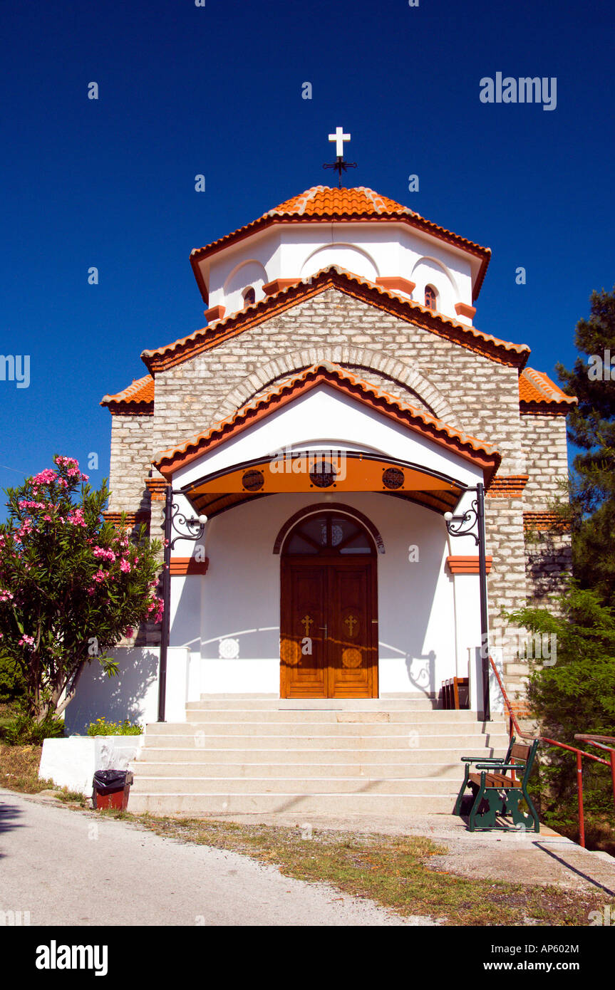 Eine kleine griechisch-orthodoxe Kirche im Egnatia nahe Kavala Griechenland Stockfoto