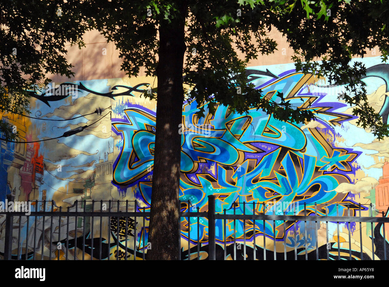 Wandmalerei im Kommandobereich/Rachel Straße Plateau Mont-Royal Montreal Quebec Stockfoto