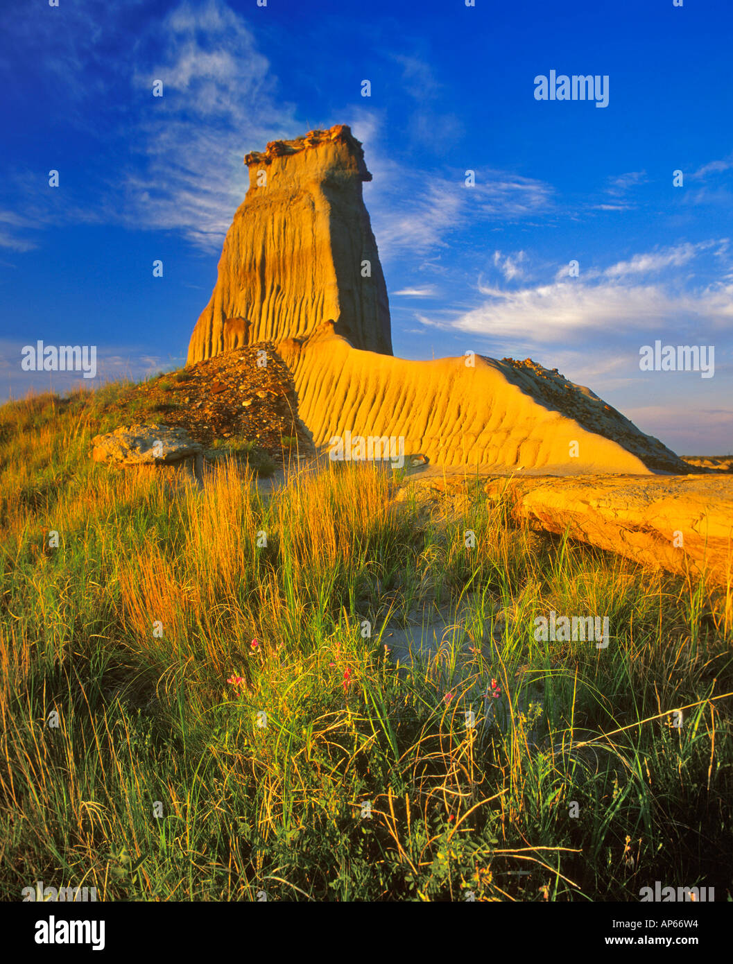 Erodierte Denkmal in der Little Missouri National Grasslands in North Dakota Stockfoto