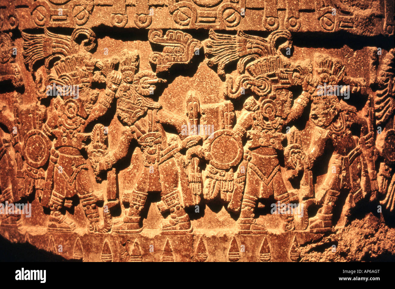 Anthropologisches Museum-Reliefs-Mexiko-Stadt Stockfoto