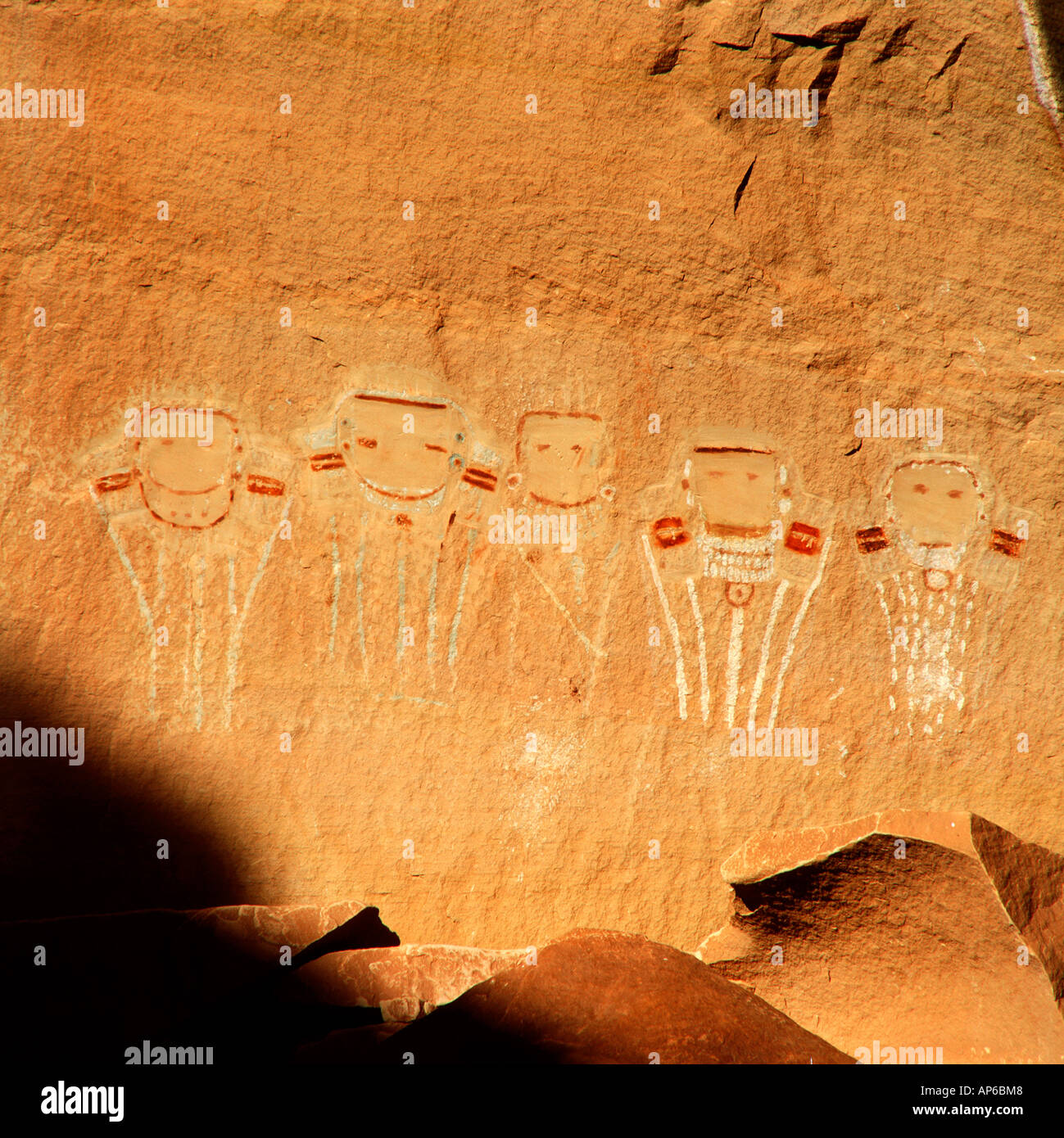 Fünf Gesichter befindet sich in Davis Canyon, Nadeln Bereich des Canyonlands National Park, Utah. Stockfoto