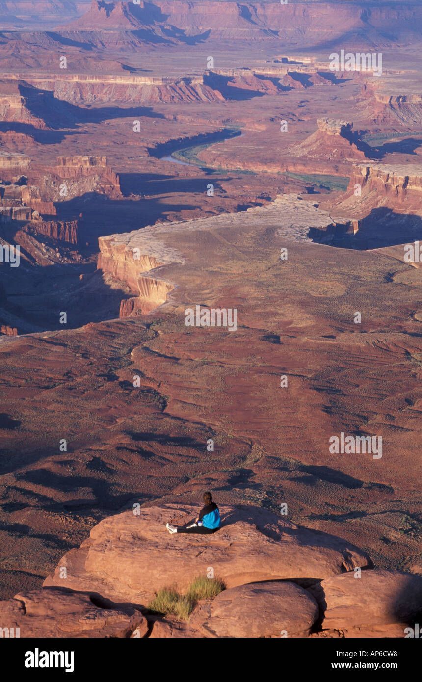 Canyonlands National Park, UT wandern. Insel im Stadtteil Himmel. Green River Overlook. Sandstein. Stockfoto