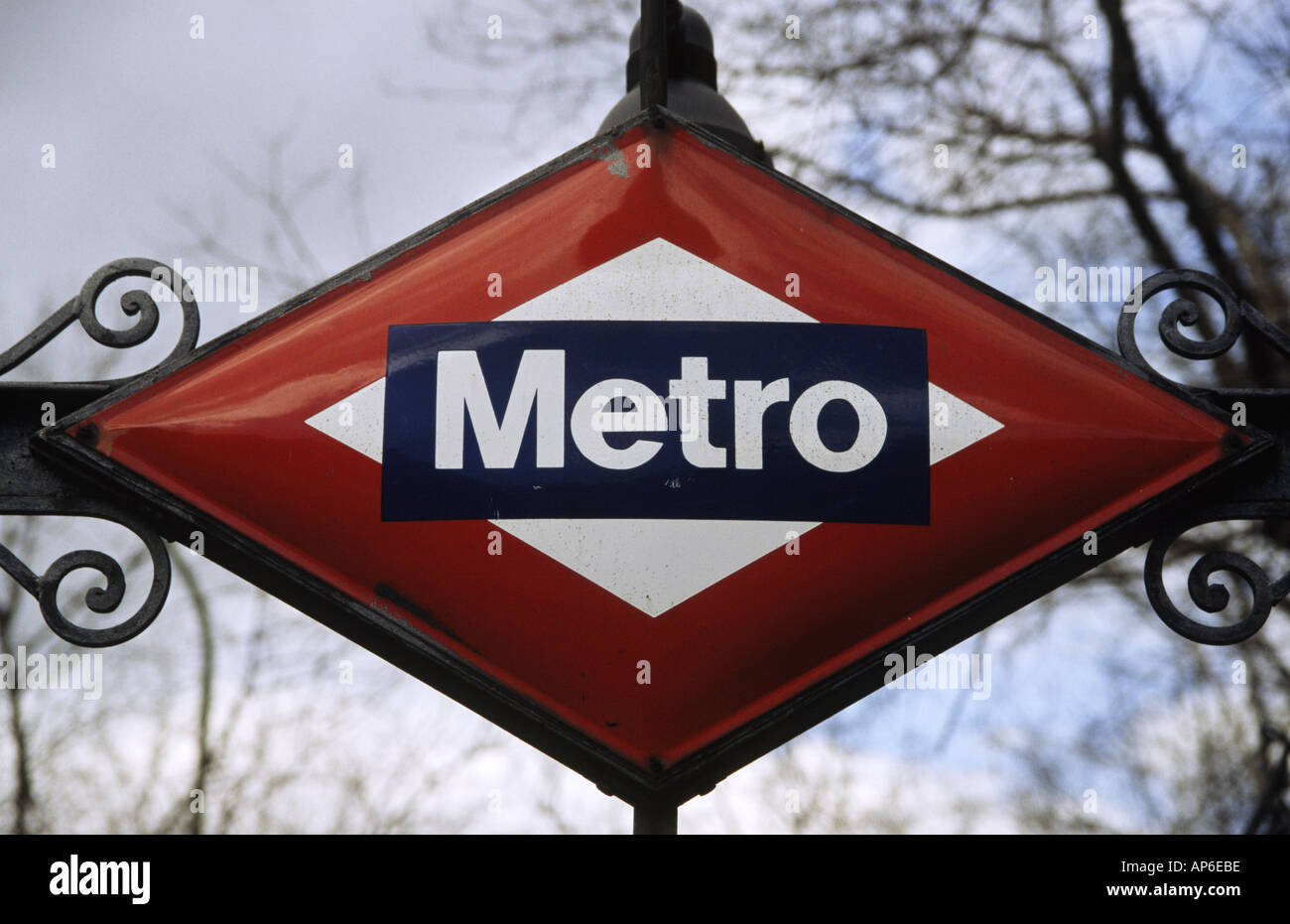 Eingang zur u-Bahn-Station Ruben Dario Madrid Spanien Stockfoto