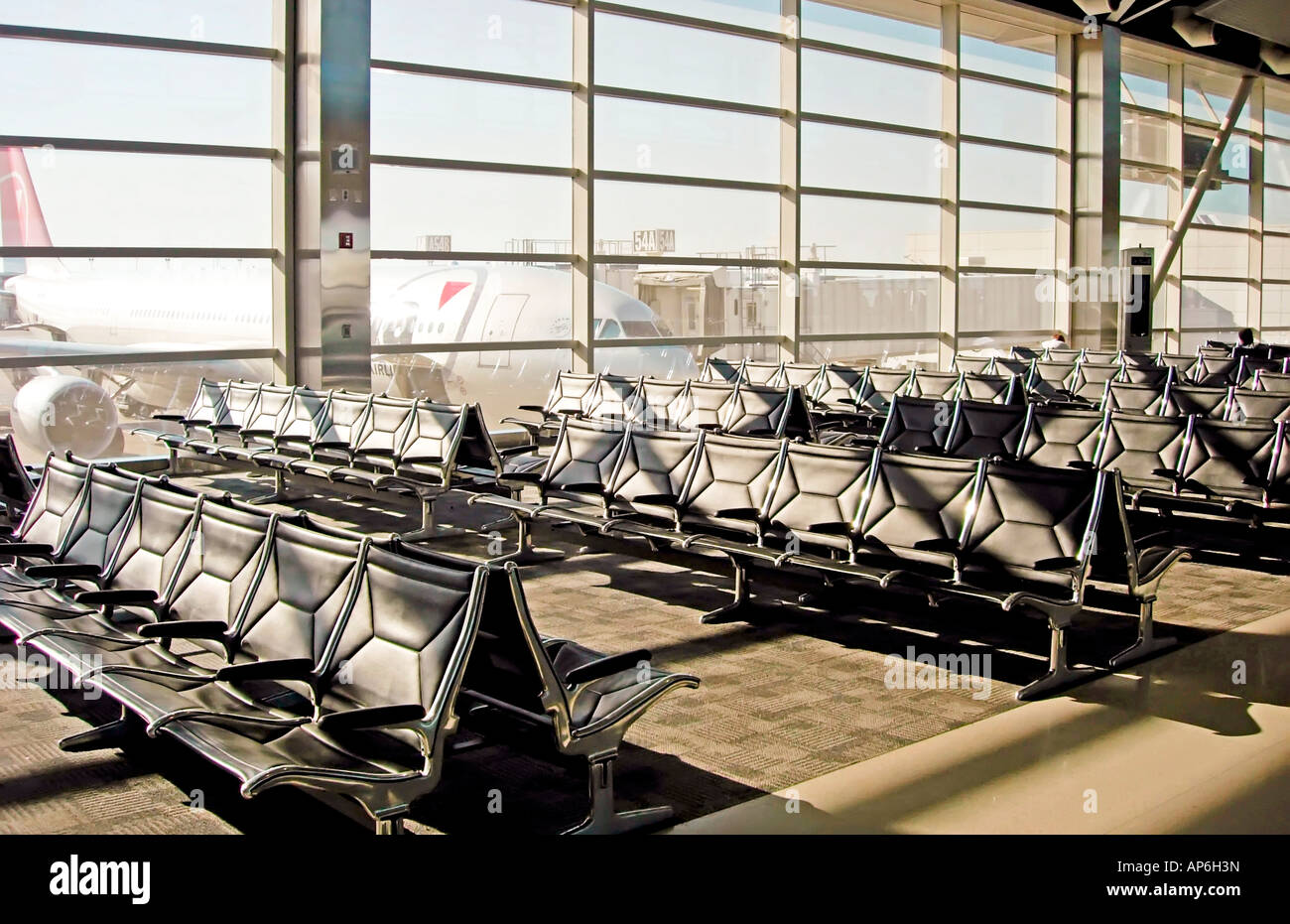 Die Abflughalle des Terminal EM am Flughafen Detroit Stockfoto